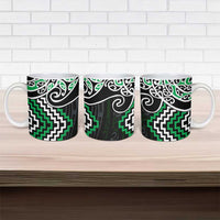 Green Aotearoa Tukutuku Manawa Tapu Ceramic Mug Ta Moko Toi Maori LT9 - Polynesian Pride