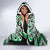 Green Aotearoa Tukutuku Manawa Tapu Hooded Blanket Ta Moko Toi Maori