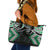 Green Aotearoa Tukutuku Manawa Tapu Leather Tote Bag Ta Moko Toi Maori