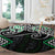 Green Aotearoa Tukutuku Manawa Tapu Round Carpet Ta Moko Toi Maori