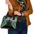 Green Aotearoa Tukutuku Manawa Tapu Shoulder Handbag Ta Moko Toi Maori