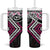 Pink Aotearoa Tukutuku Manawa Tapu Tumbler With Handle Ta Moko Toi Maori