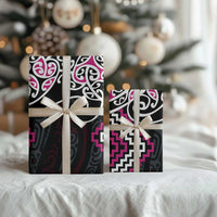 Pink Aotearoa Tukutuku Manawa Tapu Wrapping Paper Ta Moko Toi Maori LT9 - Polynesian Pride
