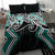 Turquoise Aotearoa Tukutuku Manawa Tapu Bedding Set Ta Moko Toi Maori