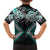 Turquoise Aotearoa Tukutuku Manawa Tapu Family Matching Long Sleeve Bodycon Dress and Hawaiian Shirt Ta Moko Toi Maori