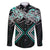 Turquoise Aotearoa Tukutuku Manawa Tapu Family Matching Long Sleeve Bodycon Dress and Hawaiian Shirt Ta Moko Toi Maori