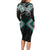 Turquoise Aotearoa Tukutuku Manawa Tapu Family Matching Long Sleeve Bodycon Dress and Hawaiian Shirt Ta Moko Toi Maori