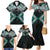 Turquoise Aotearoa Tukutuku Manawa Tapu Family Matching Mermaid Dress and Hawaiian Shirt Ta Moko Toi Maori