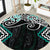 Turquoise Aotearoa Tukutuku Manawa Tapu Round Carpet Ta Moko Toi Maori