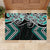 Turquoise Aotearoa Tukutuku Manawa Tapu Rubber Doormat Ta Moko Toi Maori