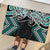 Turquoise Aotearoa Tukutuku Manawa Tapu Rubber Doormat Ta Moko Toi Maori