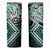 Turquoise Aotearoa Tukutuku Manawa Tapu Skinny Tumbler Ta Moko Toi Maori