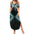 Turquoise Aotearoa Tukutuku Manawa Tapu Summer Maxi Dress Ta Moko Toi Maori