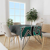 Turquoise Aotearoa Tukutuku Manawa Tapu Tablecloth Ta Moko Toi Maori LT9 - Polynesian Pride