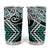 Turquoise Aotearoa Tukutuku Manawa Tapu Tumbler Cup Ta Moko Toi Maori