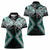 Turquoise Aotearoa Tukutuku Manawa Tapu Women Polo Shirt Ta Moko Toi Maori