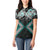 Turquoise Aotearoa Tukutuku Manawa Tapu Women Polo Shirt Ta Moko Toi Maori