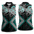 Turquoise Aotearoa Tukutuku Manawa Tapu Women Sleeveless Polo Shirt Ta Moko Toi Maori