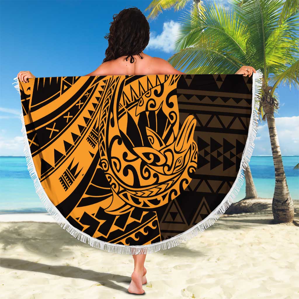 Gold Couple Dolphins Maori Polynesian Style Beach Blanket LT9 - Polynesian Pride