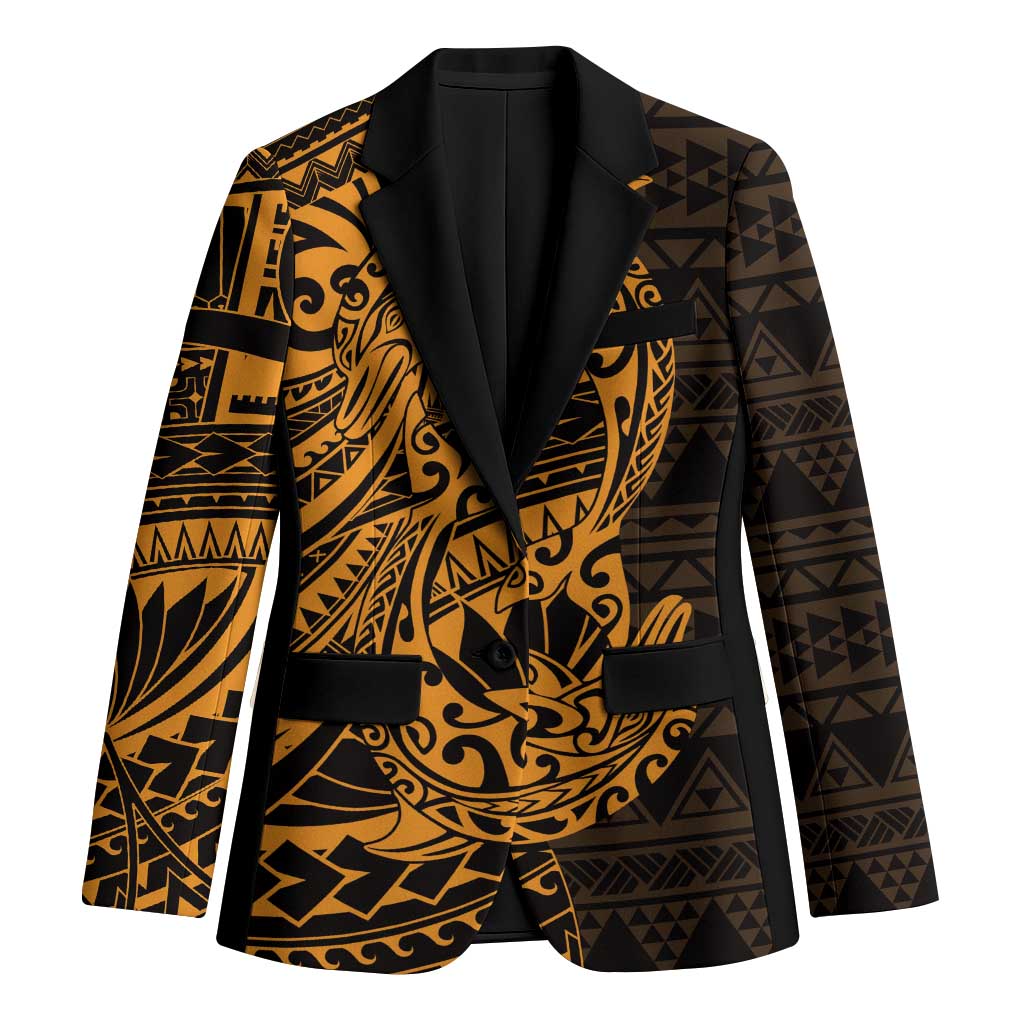 Gold Couple Dolphins Maori Polynesian Style Blazer LT9 Unisex Gold - Polynesian Pride