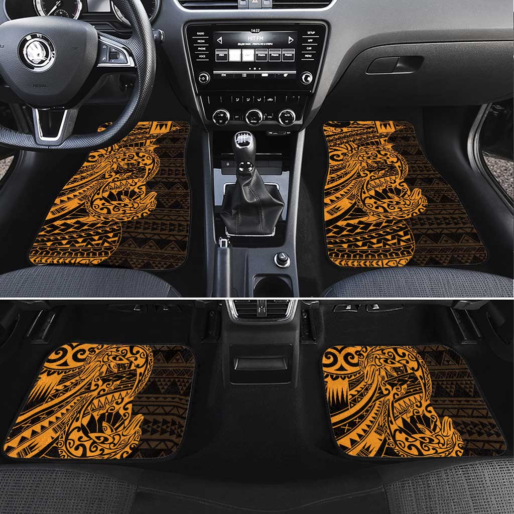 Gold Couple Dolphins Maori Polynesian Style Car Mats LT9 Set 4pcs Gold - Polynesian Pride