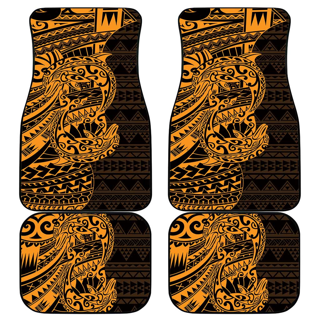 Gold Couple Dolphins Maori Polynesian Style Car Mats LT9 - Polynesian Pride