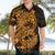 Gold Couple Dolphins Maori Polynesian Style Hawaiian Shirt