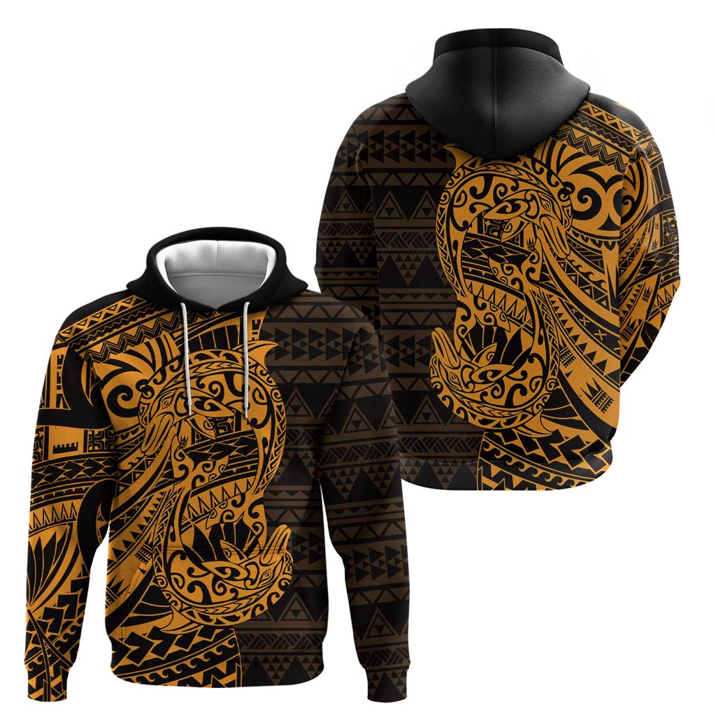 Gold Couple Dolphins Maori Polynesian Style Hoodie LT9 - Polynesian Pride