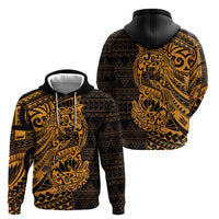 Gold Couple Dolphins Maori Polynesian Style Hoodie LT9 - Polynesian Pride