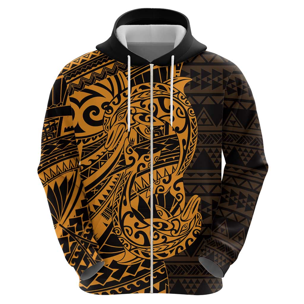 Gold Couple Dolphins Maori Polynesian Style Hoodie LT9 - Polynesian Pride