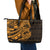 Gold Couple Dolphins Maori Polynesian Style Leather Tote Bag