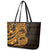 Gold Couple Dolphins Maori Polynesian Style Leather Tote Bag