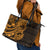 Gold Couple Dolphins Maori Polynesian Style Leather Tote Bag