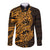 Gold Couple Dolphins Maori Polynesian Style Long Sleeve Button Shirt