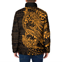 Gold Couple Dolphins Maori Polynesian Style Padded Jacket LT9 - Polynesian Pride
