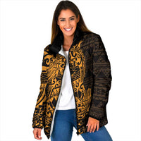 Gold Couple Dolphins Maori Polynesian Style Padded Jacket LT9 Women Gold - Polynesian Pride