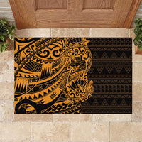 Gold Couple Dolphins Maori Polynesian Style Rubber Doormat LT9 Gold - Polynesian Pride
