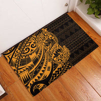 Gold Couple Dolphins Maori Polynesian Style Rubber Doormat LT9 - Polynesian Pride