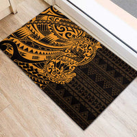 Gold Couple Dolphins Maori Polynesian Style Rubber Doormat LT9 - Polynesian Pride