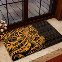 Gold Couple Dolphins Maori Polynesian Style Rubber Doormat LT9 - Polynesian Pride