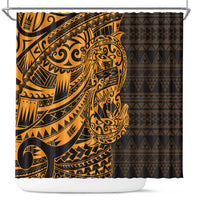 Gold Couple Dolphins Maori Polynesian Style Shower Curtain LT9 Gold - Polynesian Pride