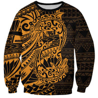 Gold Couple Dolphins Maori Polynesian Style Sweatshirt LT9 Unisex Gold - Polynesian Pride