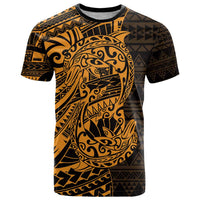 Gold Couple Dolphins Maori Polynesian Style T Shirt LT9 Gold - Polynesian Pride