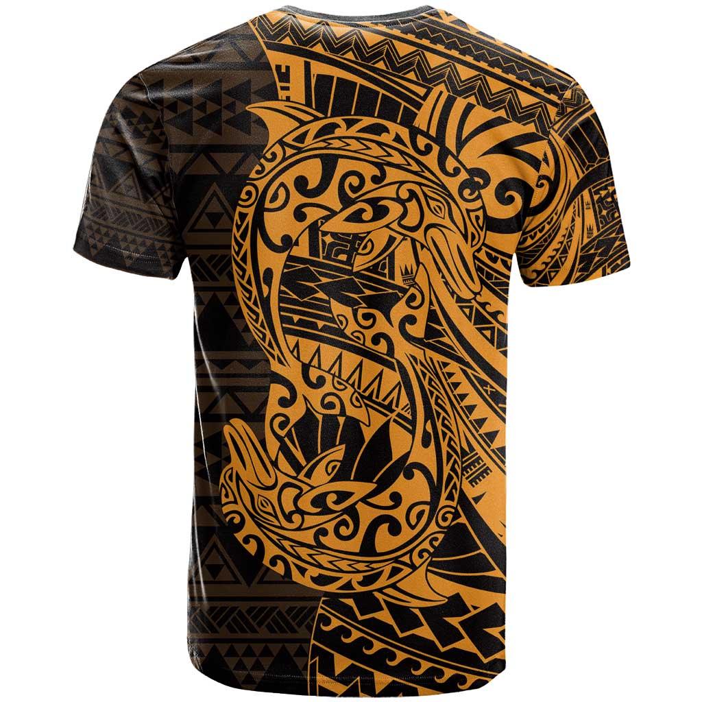 Gold Couple Dolphins Maori Polynesian Style T Shirt LT9 - Polynesian Pride