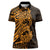 Gold Couple Dolphins Maori Polynesian Style Women Polo Shirt