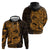 Gold Couple Dolphins Maori Polynesian Style Zip Hoodie