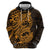 Gold Couple Dolphins Maori Polynesian Style Zip Hoodie