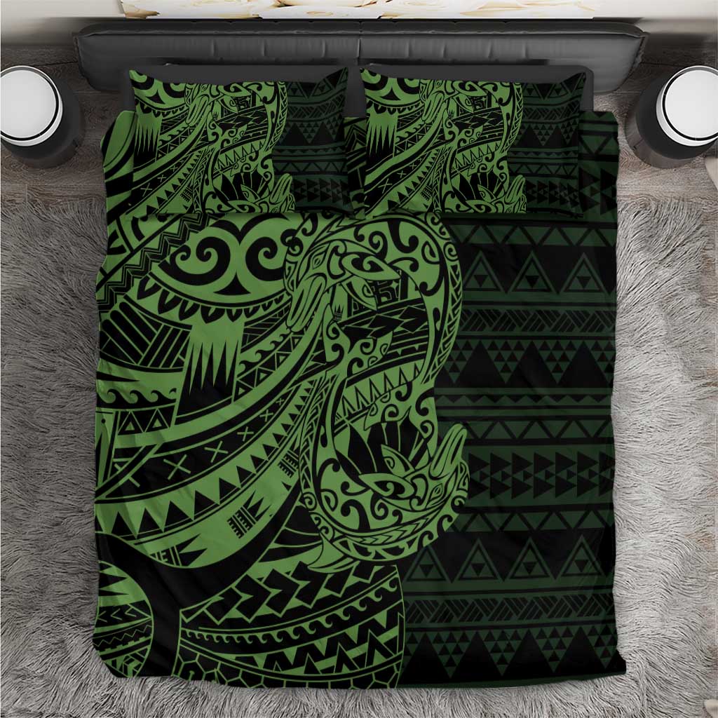 Green Couple Dolphins Maori Polynesian Style Bedding Set LT9 Green - Polynesian Pride