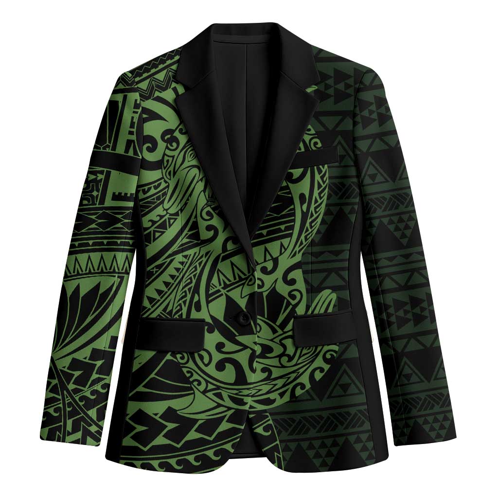Green Couple Dolphins Maori Polynesian Style Blazer LT9 Unisex Green - Polynesian Pride