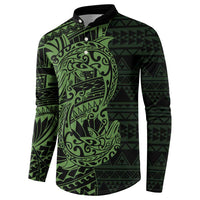 Green Couple Dolphins Maori Polynesian Style Button Sweatshirt LT9 - Polynesian Pride